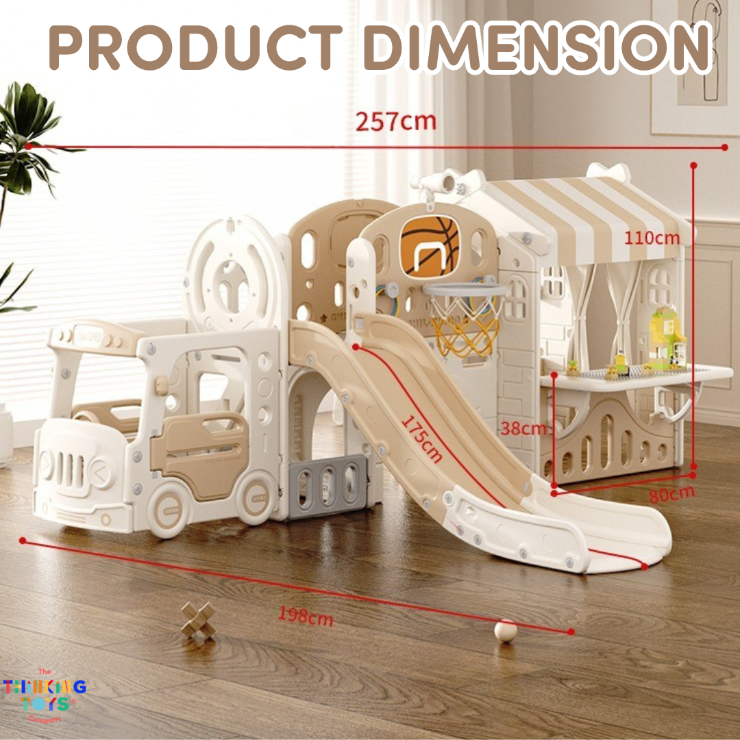 KUMI CAR PLAYHOUSE WITH SLIDE PLAYGROUND