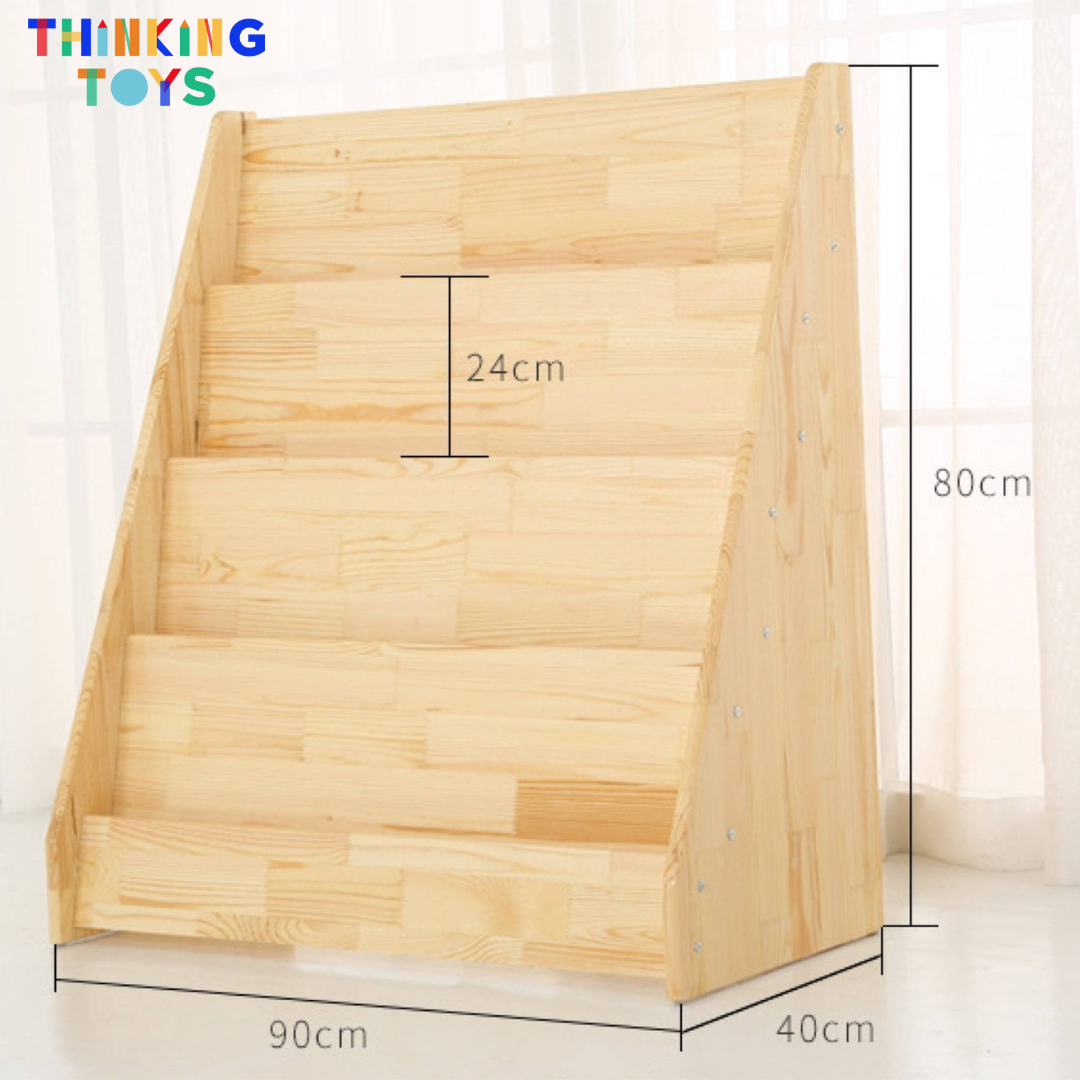 Montessori Natural 4-Level Bookshelf