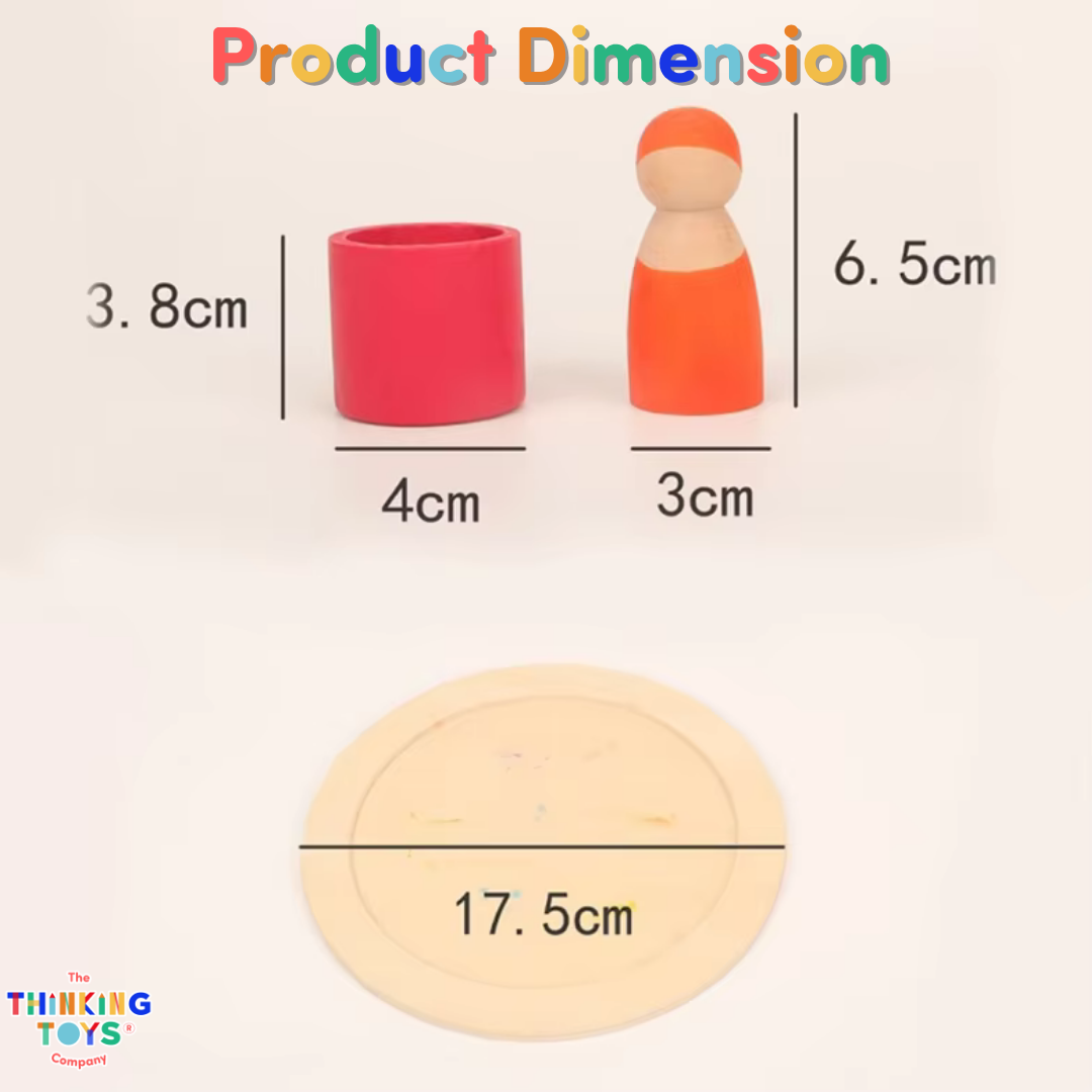 Rainbow Wooden Peg Dolls