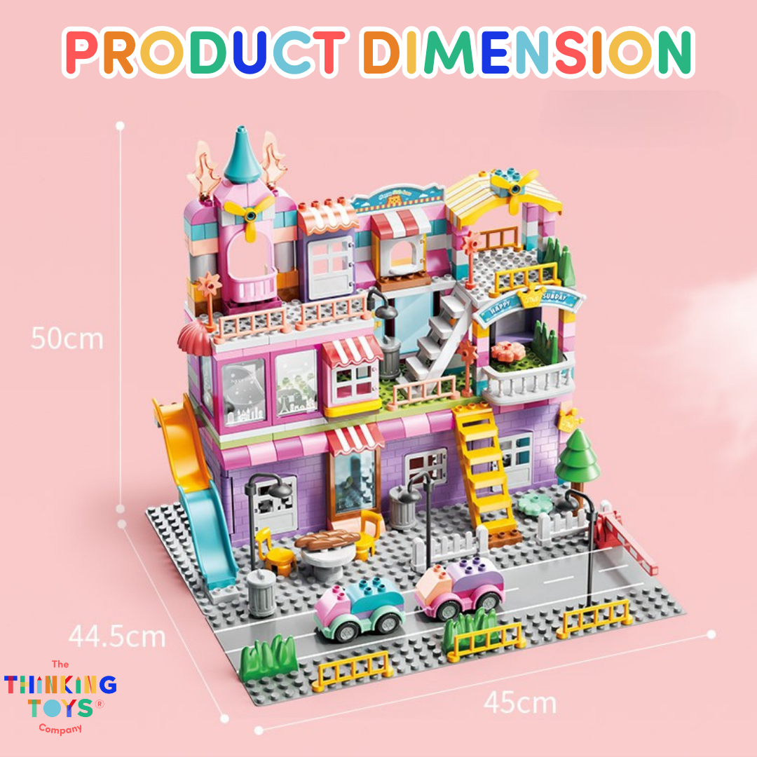 CREATIVE BUILDING BLOCKS Pink Dollhouse 400 PCS