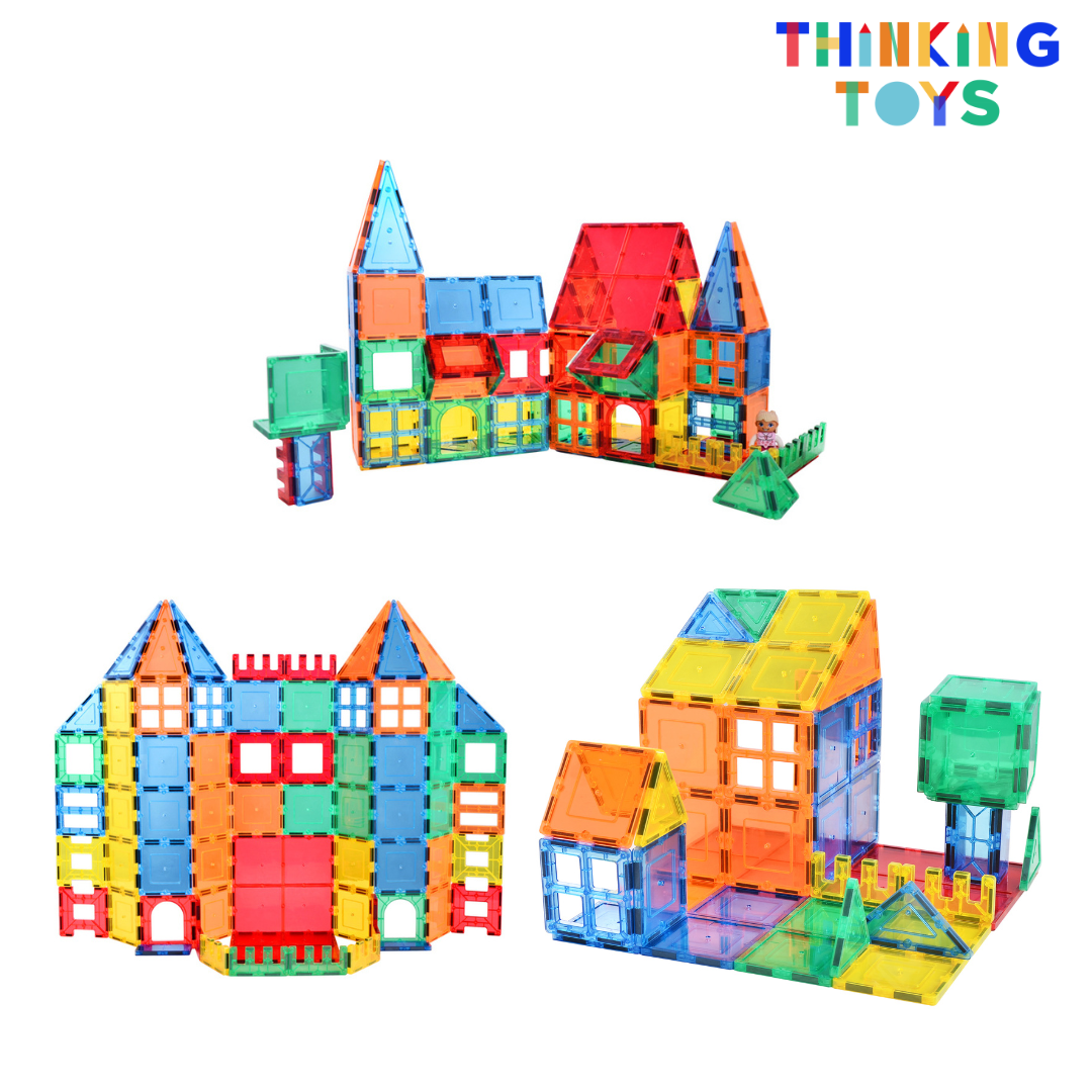 CLEAR COLORS 59-Piece Magnetic Tiles Set