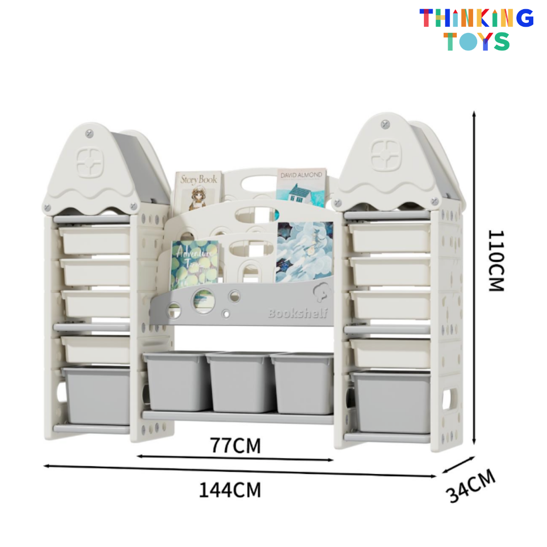 KUMI Double Treehouse Toy Organizer & Bookshelf