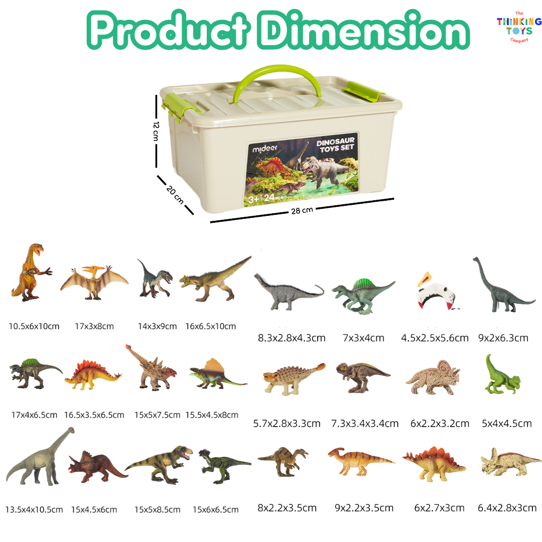 AT001, MIDEER Realistic Dinosaur Toy Set, The MIDEER Realistic Dinosaur Toy Set takes kids back to prehistoric times. With lifelike dinosaur figures, it inspires imagination, storytelling, and early STEM learning about history and science.