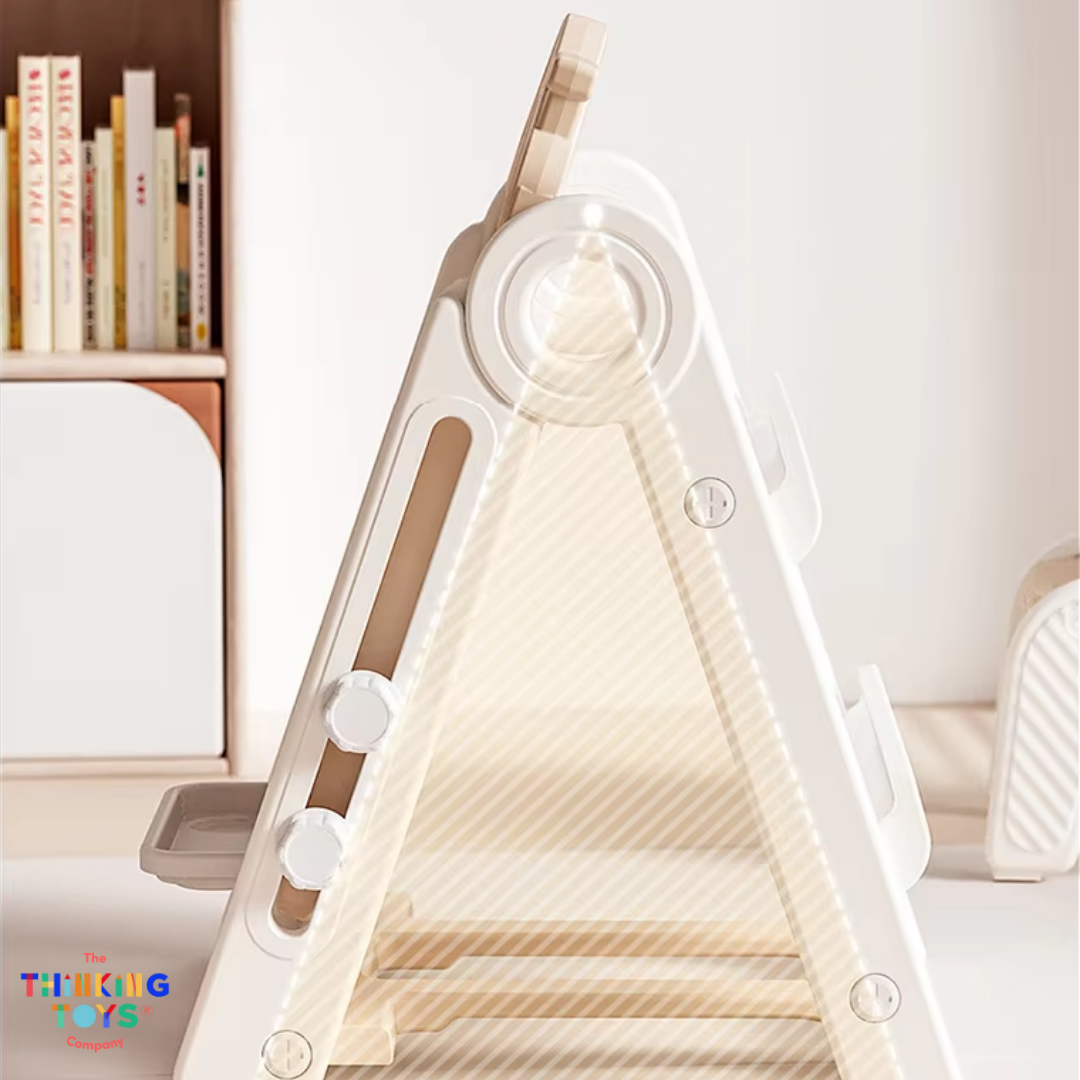 DB002, DRAWING BOARD WITH BOOKSHELFSNI, Combines art and organization, giving kids easy access to tools and storage.