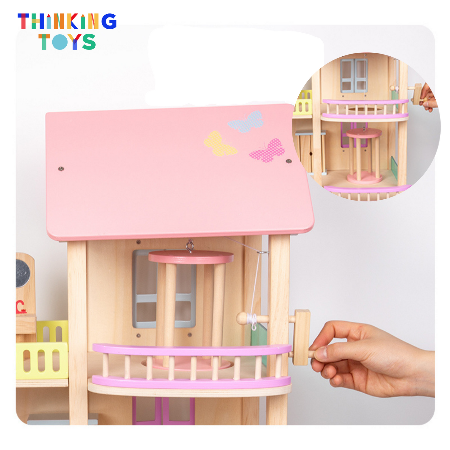 DH001, LULU CLASSIC 3-Storey Pink Dollhouse Villa , Promotes creativity and role play while giving children space to build imaginative stories.