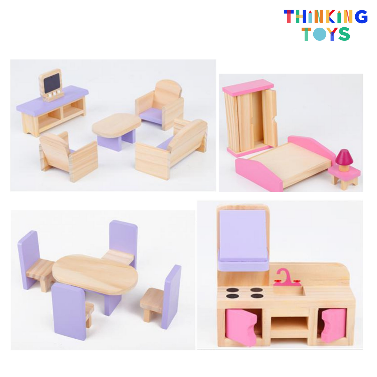 DH002, LULU CLASSIC 2-Storey Pink Dollhouse Villa , Introduces cultural flair to pretend play while nurturing creativity and storytelling.