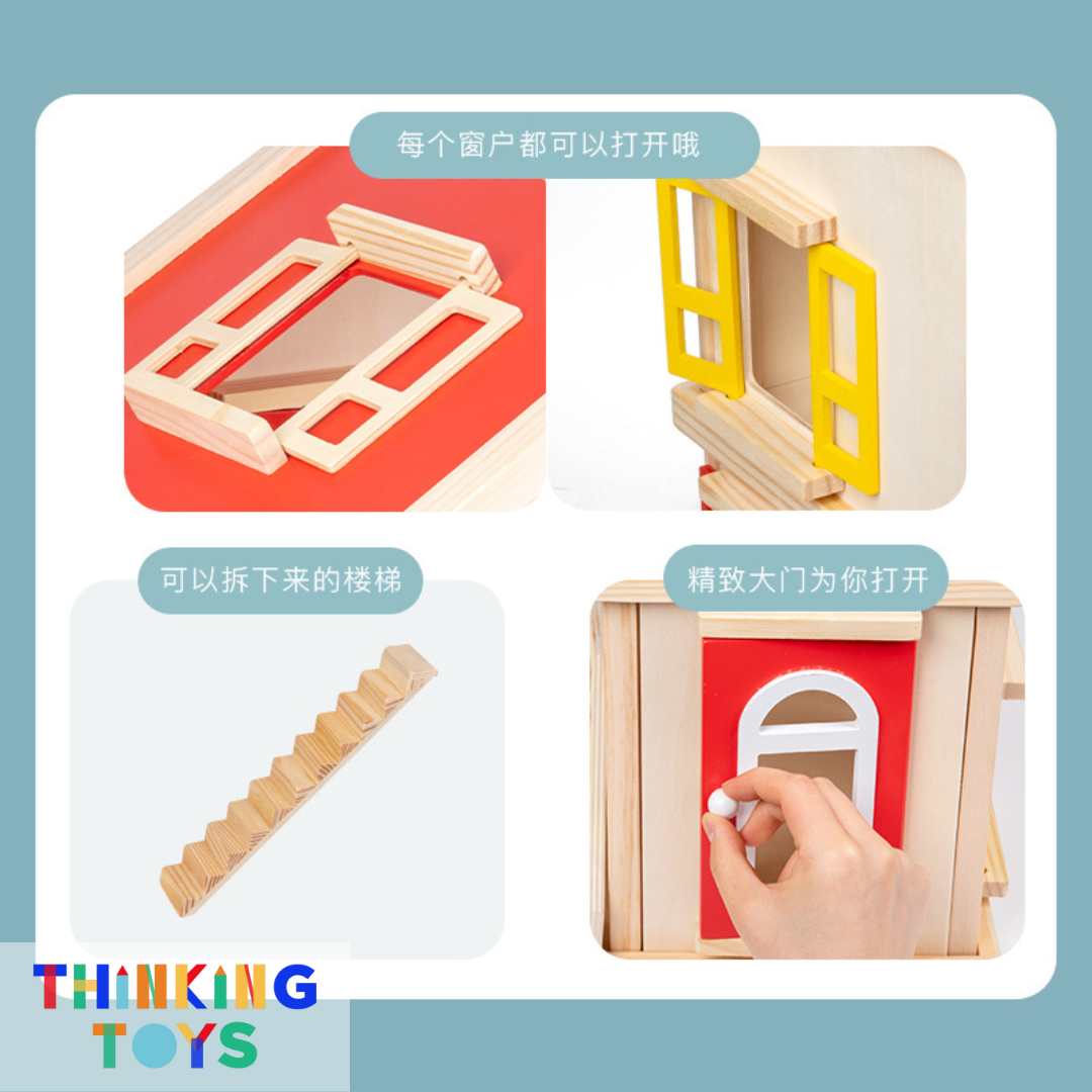 DH004, LULU DELUXE Gender Neutral 3-Storey Villa Dollhouse , Encourages storytelling and social play as kids imagine family life and daily adventures.
