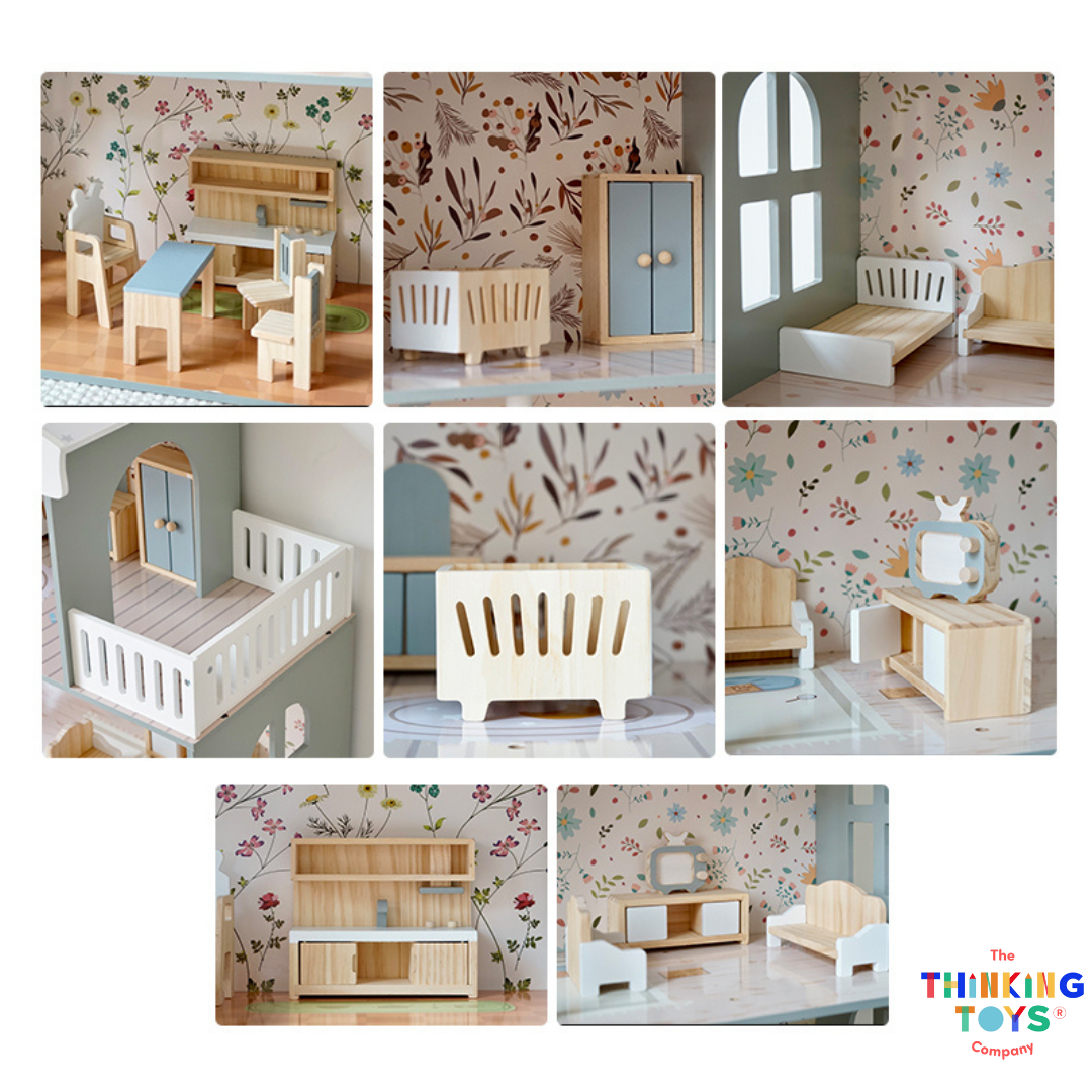 DH007, SOFIA 3-Storey Wooden Dollhouse 3