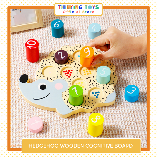 ET001, Hedgehog Wooden Cognitive Board, The Hedgehog Wooden Cognitive Board is an educational toy that develops fine motor skills, problem-solving, and hand-eye coordination. Its interactive features keep kids engaged while learning.
