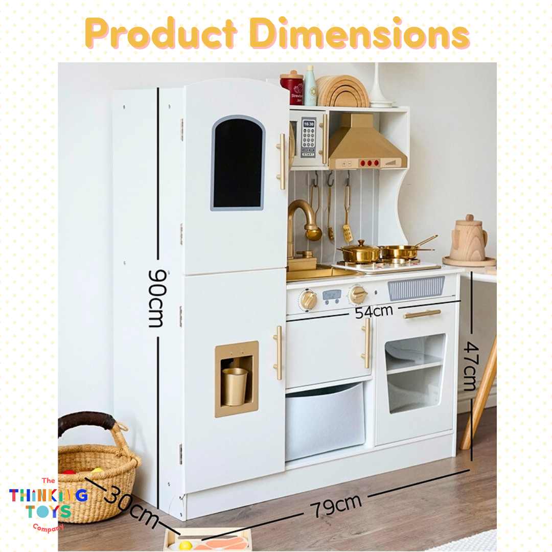 KP008, PLAYSHOP Martha Country Kitchen, The Playshop Martha Country Kitchen brings rustic charm to pretend play. With farmhouse-inspired design, stovetop, oven, and storage shelves, kids can role play as little chefs while developing creativity and social skills. Crafted from durable, child-safe wood, this kitchen playset offers hours of fun and imaginative learning. A great choice for families who want a classic and educational toy.