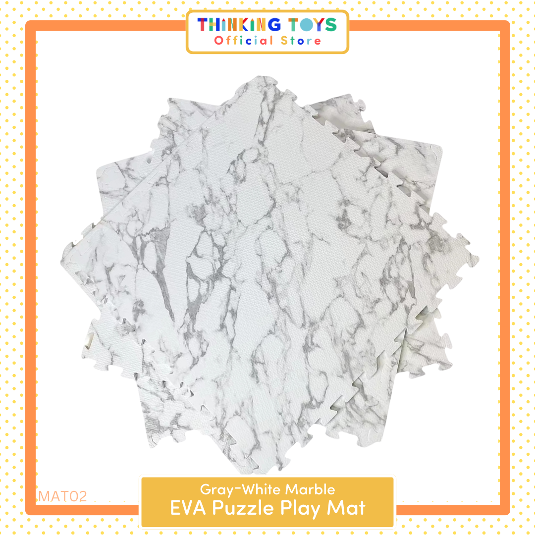 MAT002, Gray-White Marble, Adds cheerful energy to play areas while offering comfort and safe flooring.