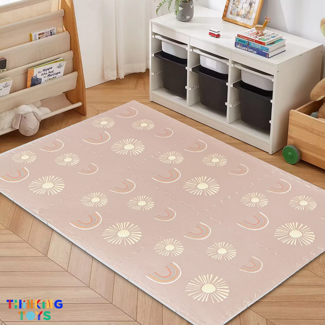 MAT003, Rainbow and Sun, Sparks curiosity with a themed design while protecting kids during active play.