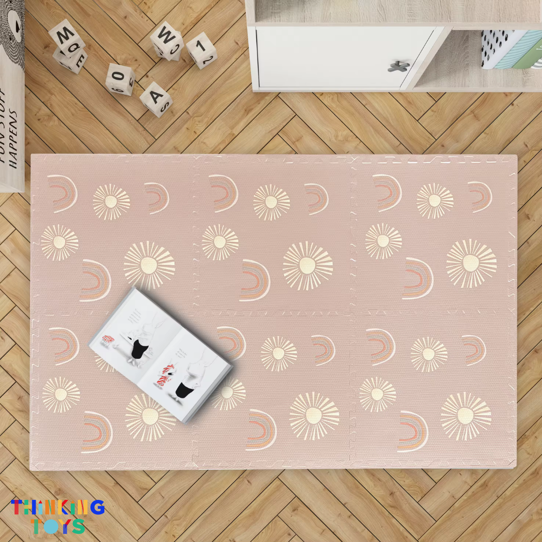 MAT003, Rainbow and Sun, Sparks curiosity with a themed design while protecting kids during active play.
