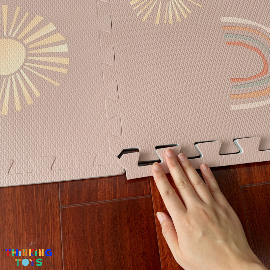 MAT003, Rainbow and Sun, Sparks curiosity with a themed design while protecting kids during active play.