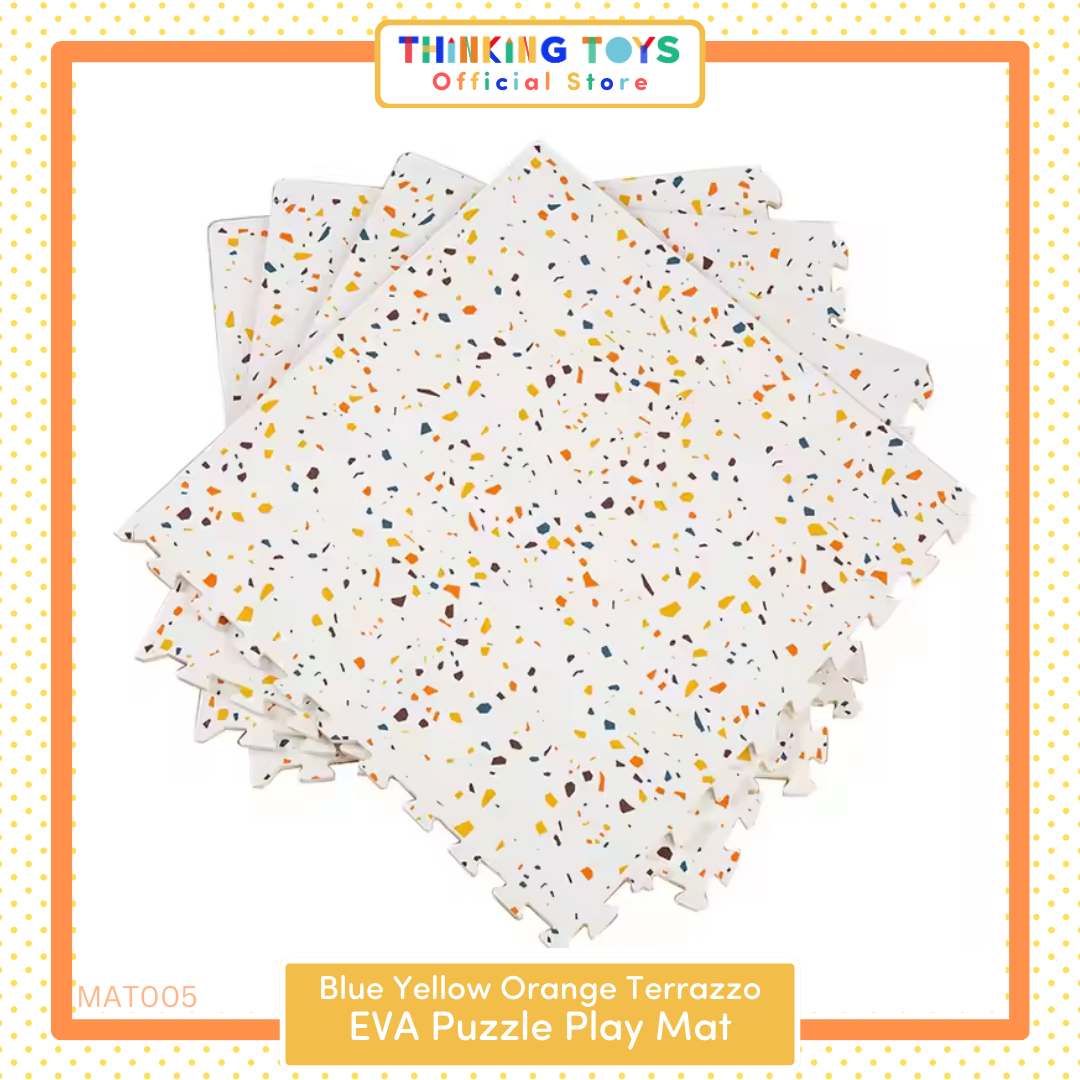 EVA Puzzle Play Mat (Blue yellow Orange Terrazzo)
