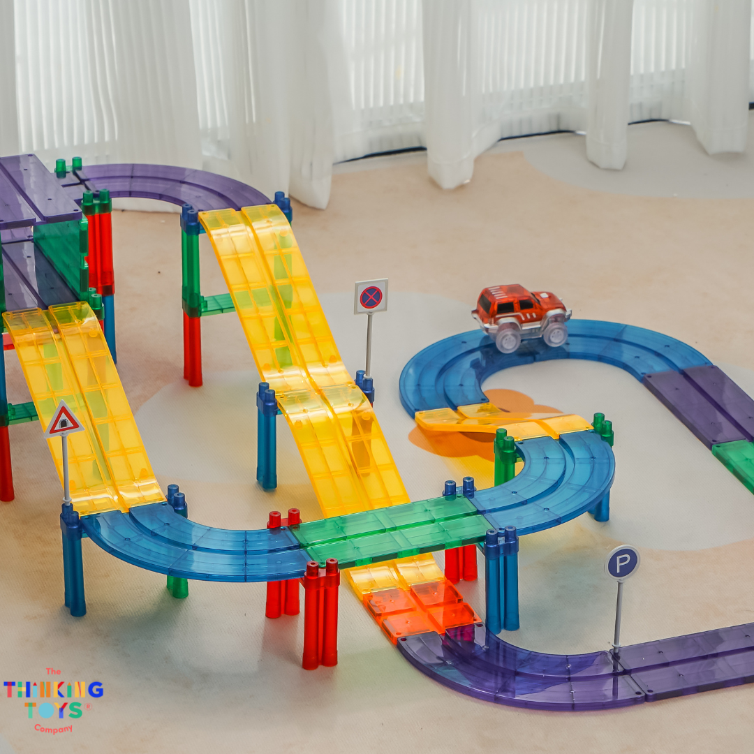 MT006-C, MAGNETILES Race Car, Builds problem-solving and creativity while inspiring interactive storytelling play.