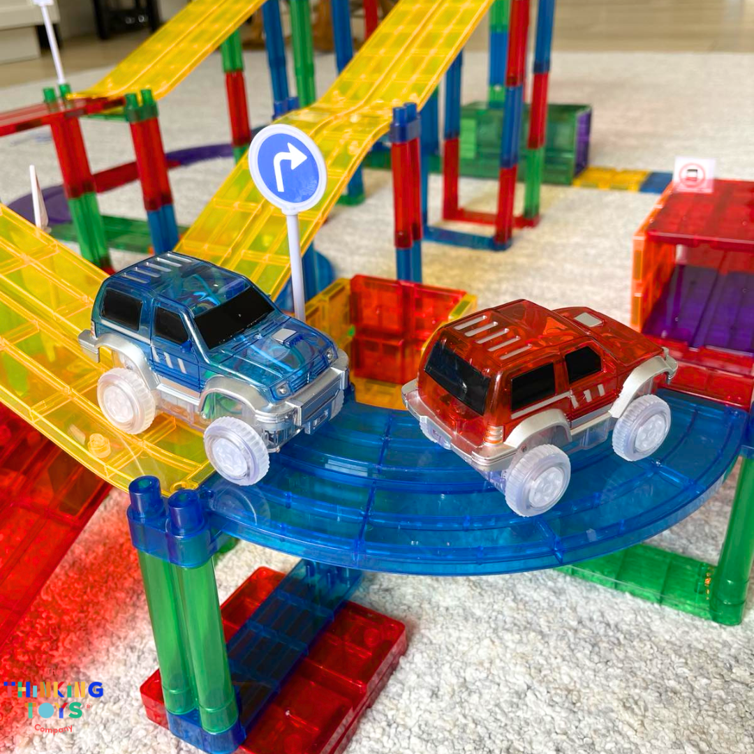 MT006-C, MAGNETILES Race Car, Builds problem-solving and creativity while inspiring interactive storytelling play.