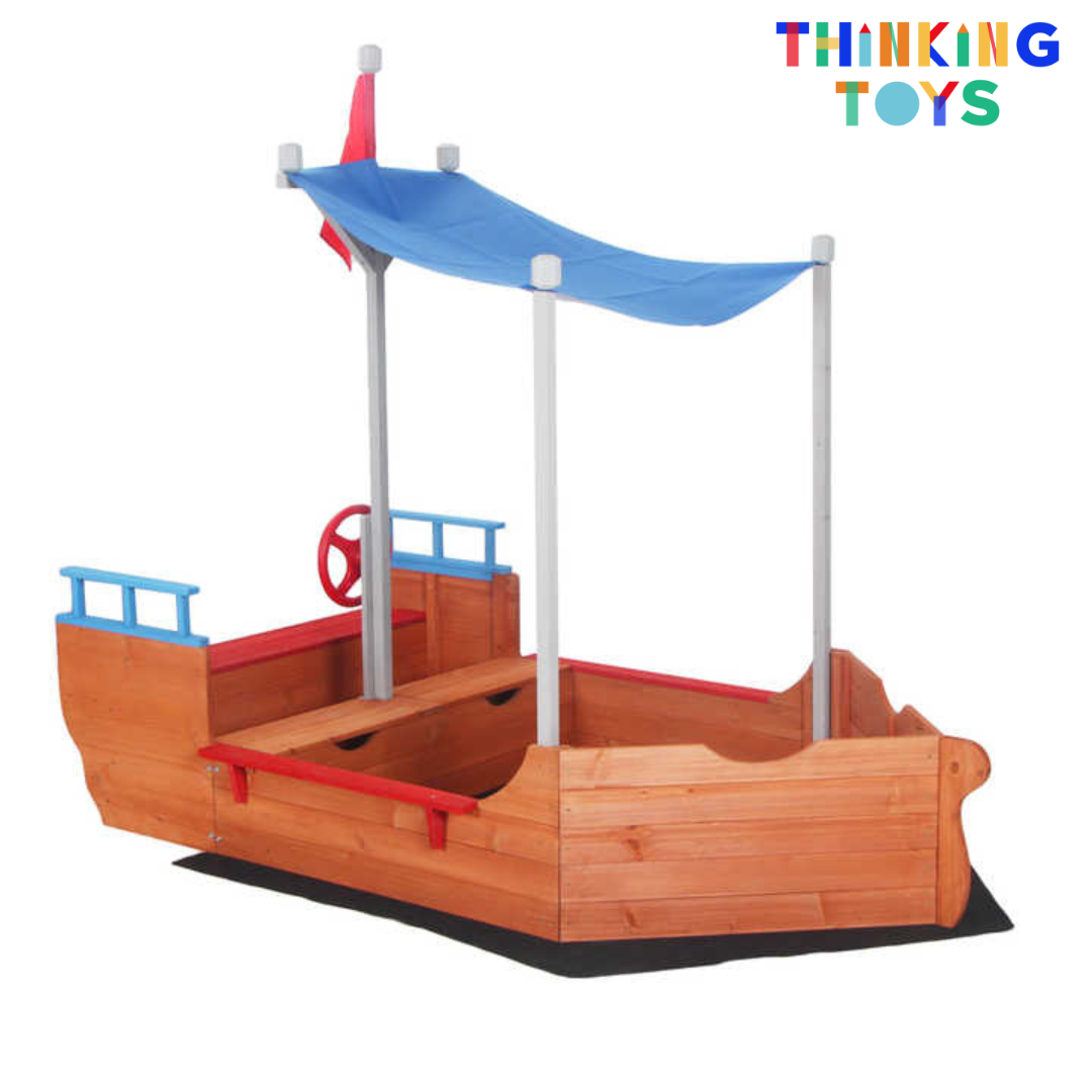 OP001, HAPPYFEET Sailboat Sandpit , Sparks outdoor creativity with a themed play space for digging, building, and sensory adventures.