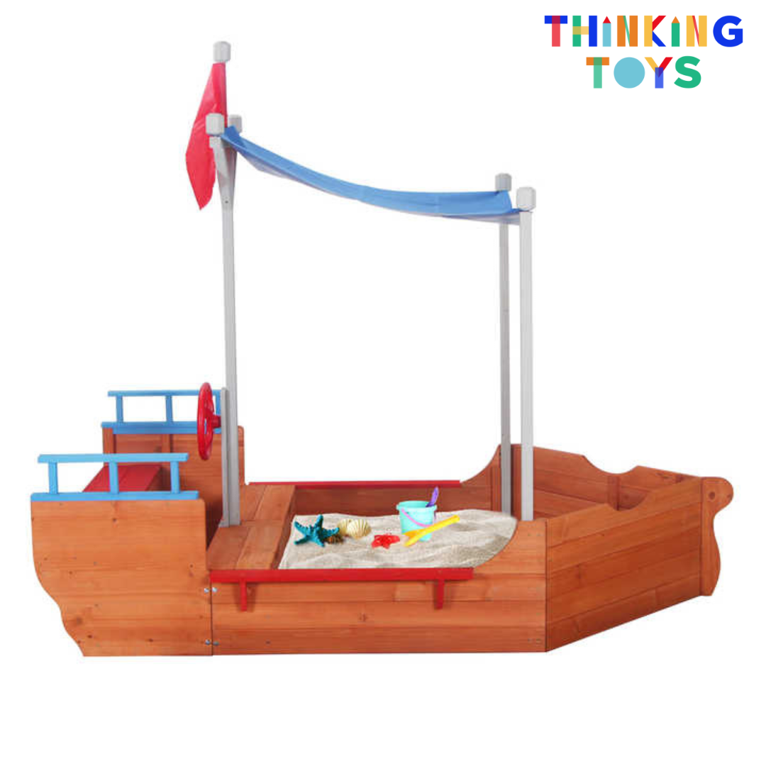 OP001, HAPPYFEET Sailboat Sandpit , Sparks outdoor creativity with a themed play space for digging, building, and sensory adventures.