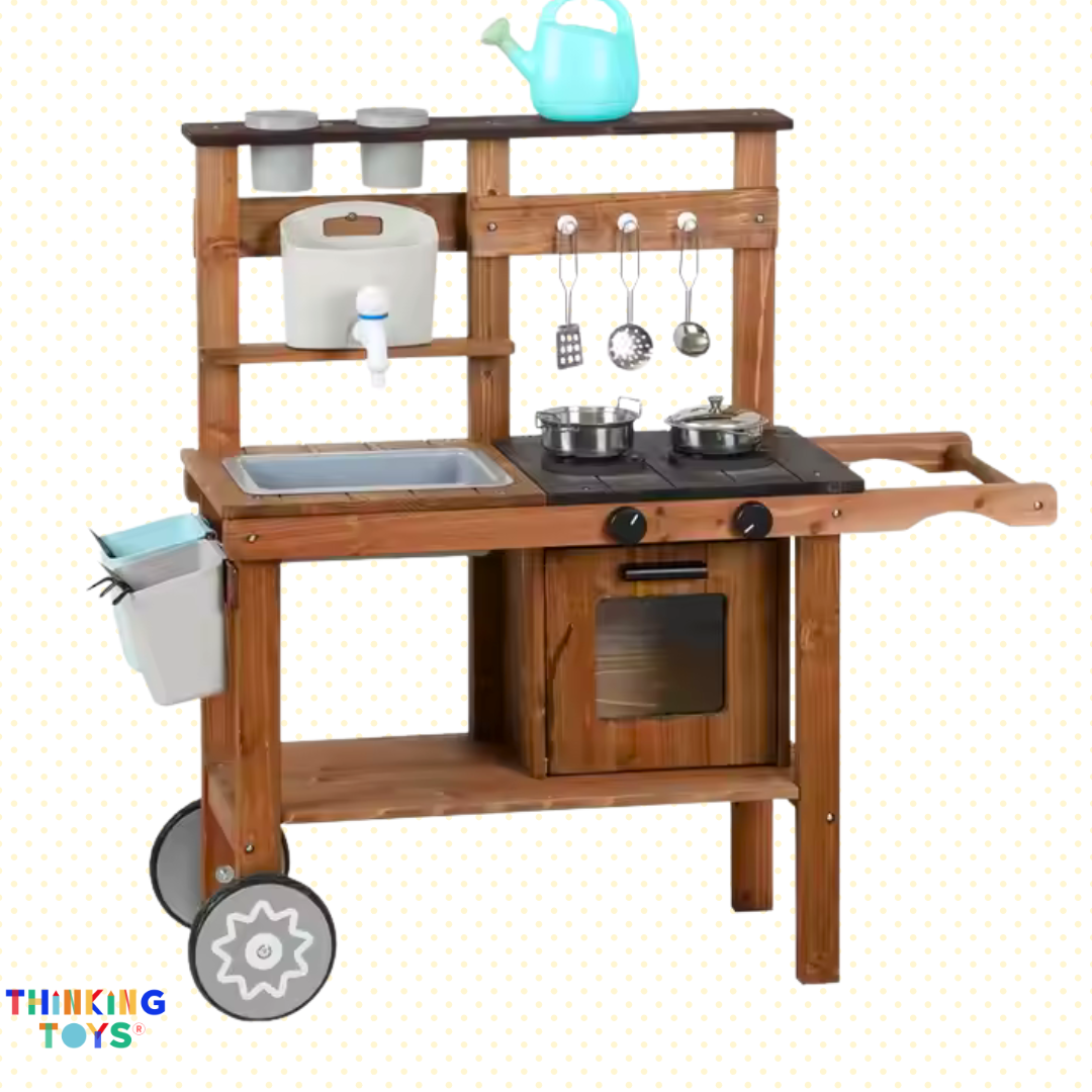 Outdoor Toys, Outdoor Toys, Birthday Gift Ideas, Best Sellers,Age 1-2, Age 3-4, Social & Role Play, Creativity & Imagination, Sensory Learning, Outdoor Toys,Birthday Gift Ideas, Best Sellers,Dark Wood,OP004, PLAYFUN River Mud Kitchen