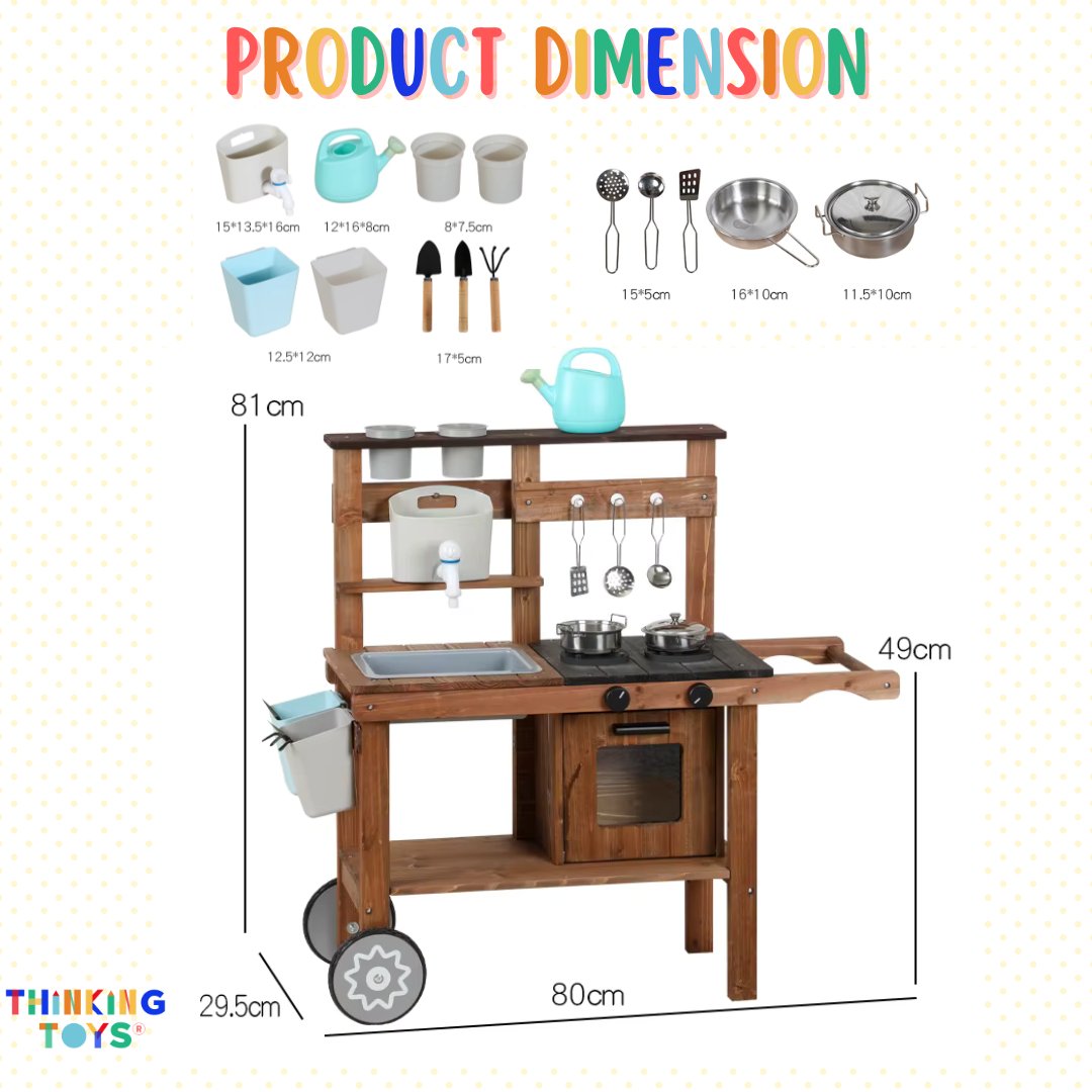 Outdoor Toys, Outdoor Toys, Birthday Gift Ideas, Best Sellers,Age 1-2, Age 3-4, Social & Role Play, Creativity & Imagination, Sensory Learning, Outdoor Toys,Birthday Gift Ideas, Best Sellers,Dark Wood,OP004, PLAYFUN River Mud Kitchen