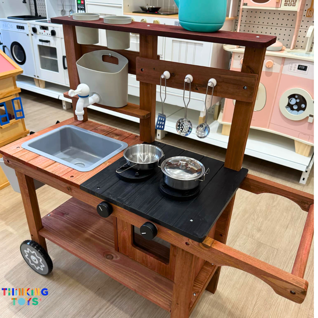 Outdoor Toys, Outdoor Toys, Birthday Gift Ideas, Best Sellers,Age 1-2, Age 3-4, Social & Role Play, Creativity & Imagination, Sensory Learning, Outdoor Toys,Birthday Gift Ideas, Best Sellers,Dark Wood,OP004, PLAYFUN River Mud Kitchen