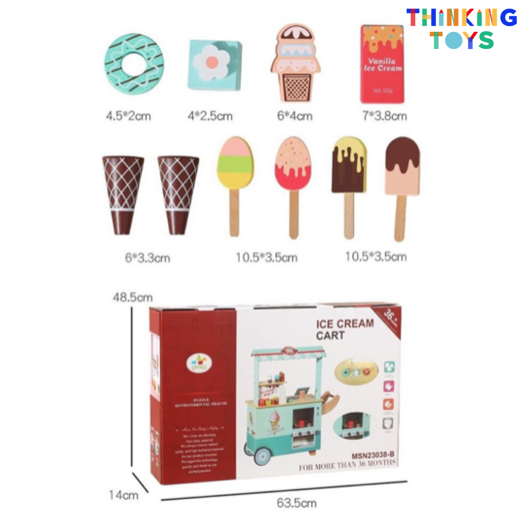 PP010, PLAYSHOP Wooden Macaron Ice Cream Shop Playset, Builds problem-solving and motor skills as kids design, fix, and create stories in play.