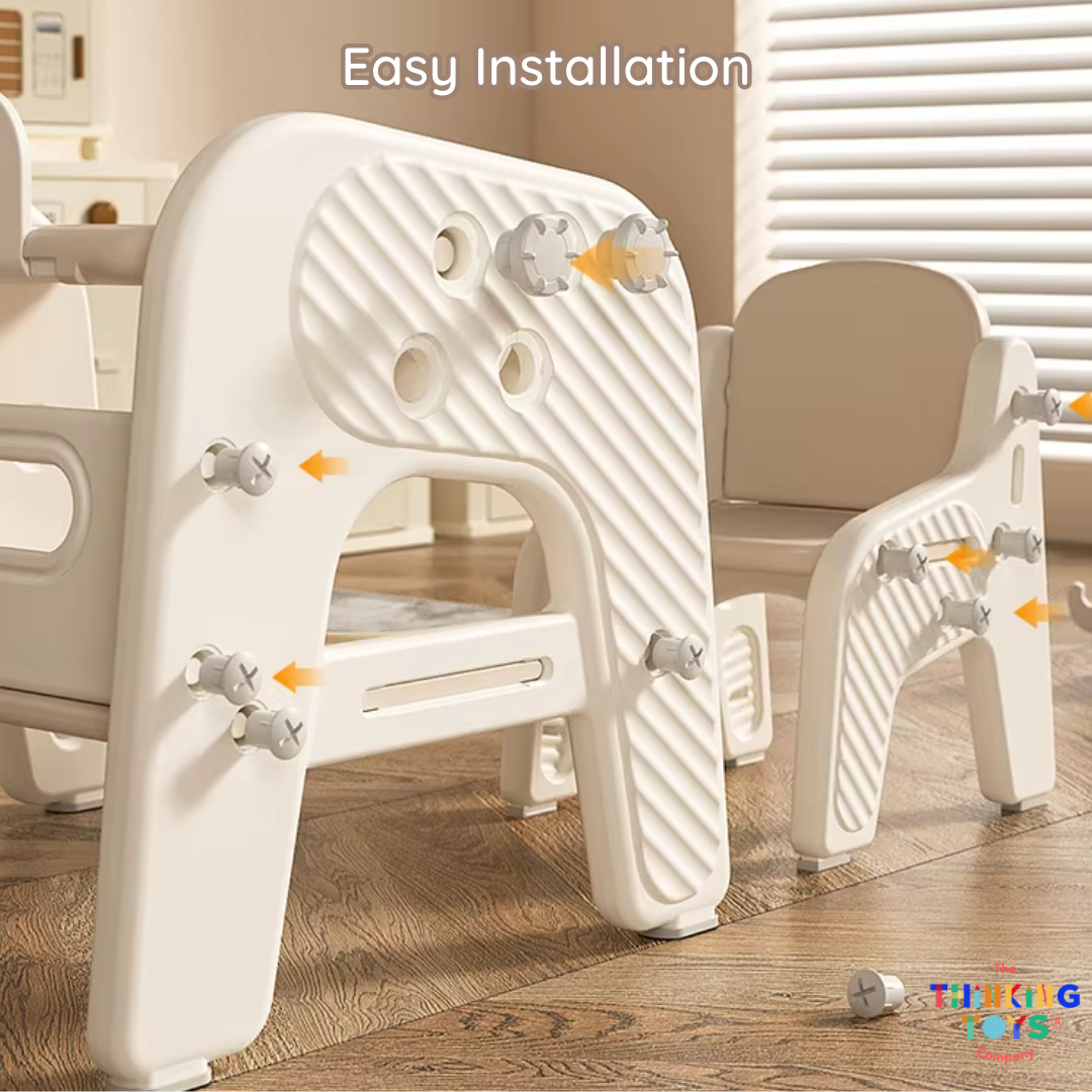 PTC-005, MULTIFUCNTIONAL TABLE AND CHAIR, Provides a versatile space for study, play, and creativity in one design.