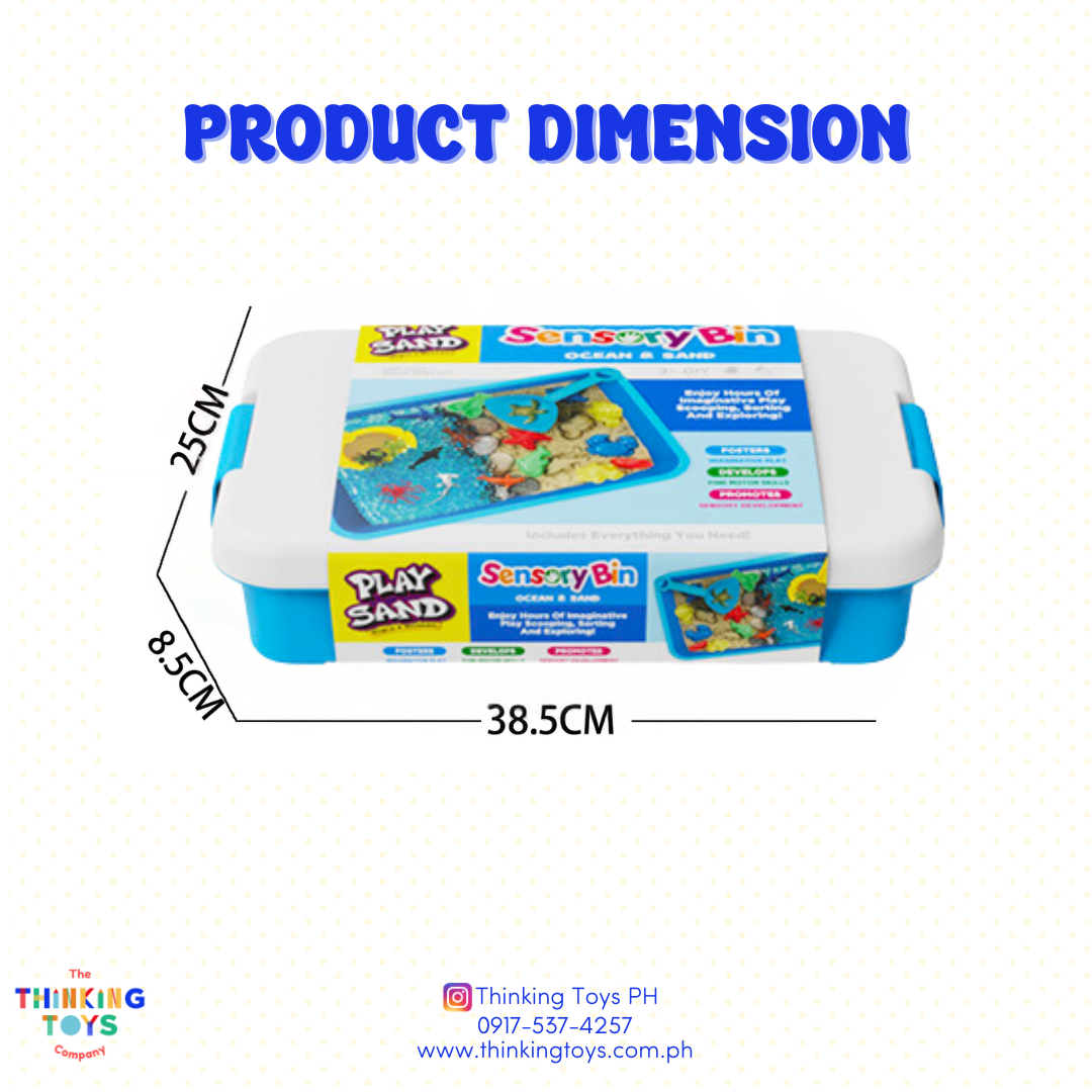 SK001, Marine Life Kinetic Sand Box, Enhances creativity and focus through tactile exploration and role play with sand.