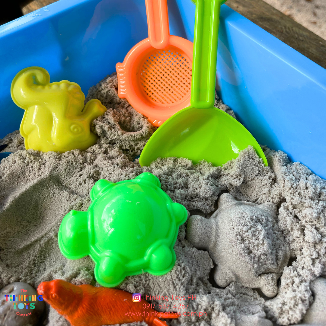 SK001, Marine Life Kinetic Sand Box, Enhances creativity and focus through tactile exploration and role play with sand.