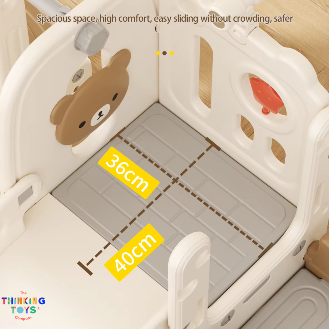 SL005, Teddy Single Slide, Combines swinging and sliding for social fun, creativity, and physical growth.