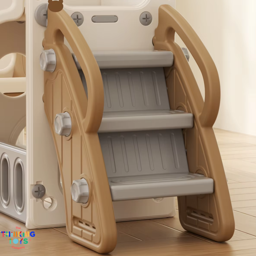 SL005, Teddy Single Slide, Combines swinging and sliding for social fun, creativity, and physical growth.