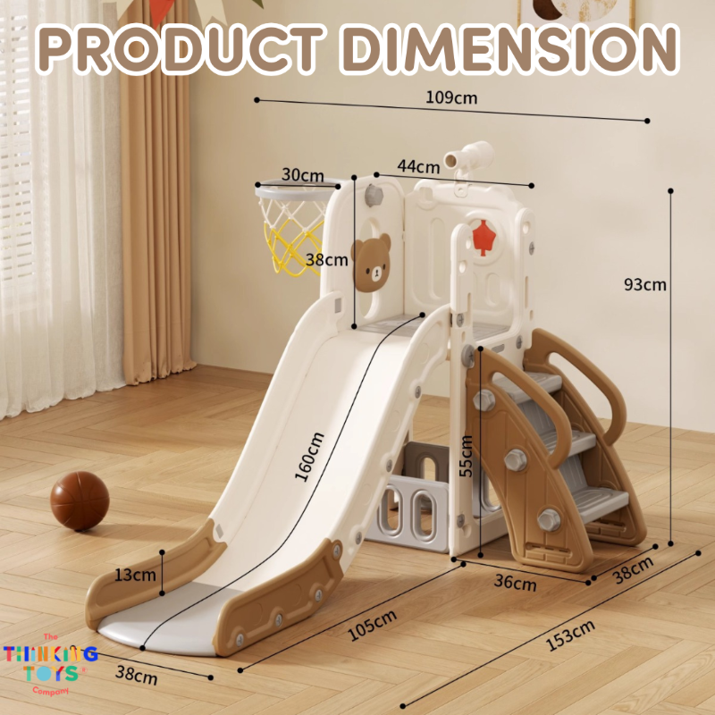 SL005, Teddy Single Slide, Combines swinging and sliding for social fun, creativity, and physical growth.
