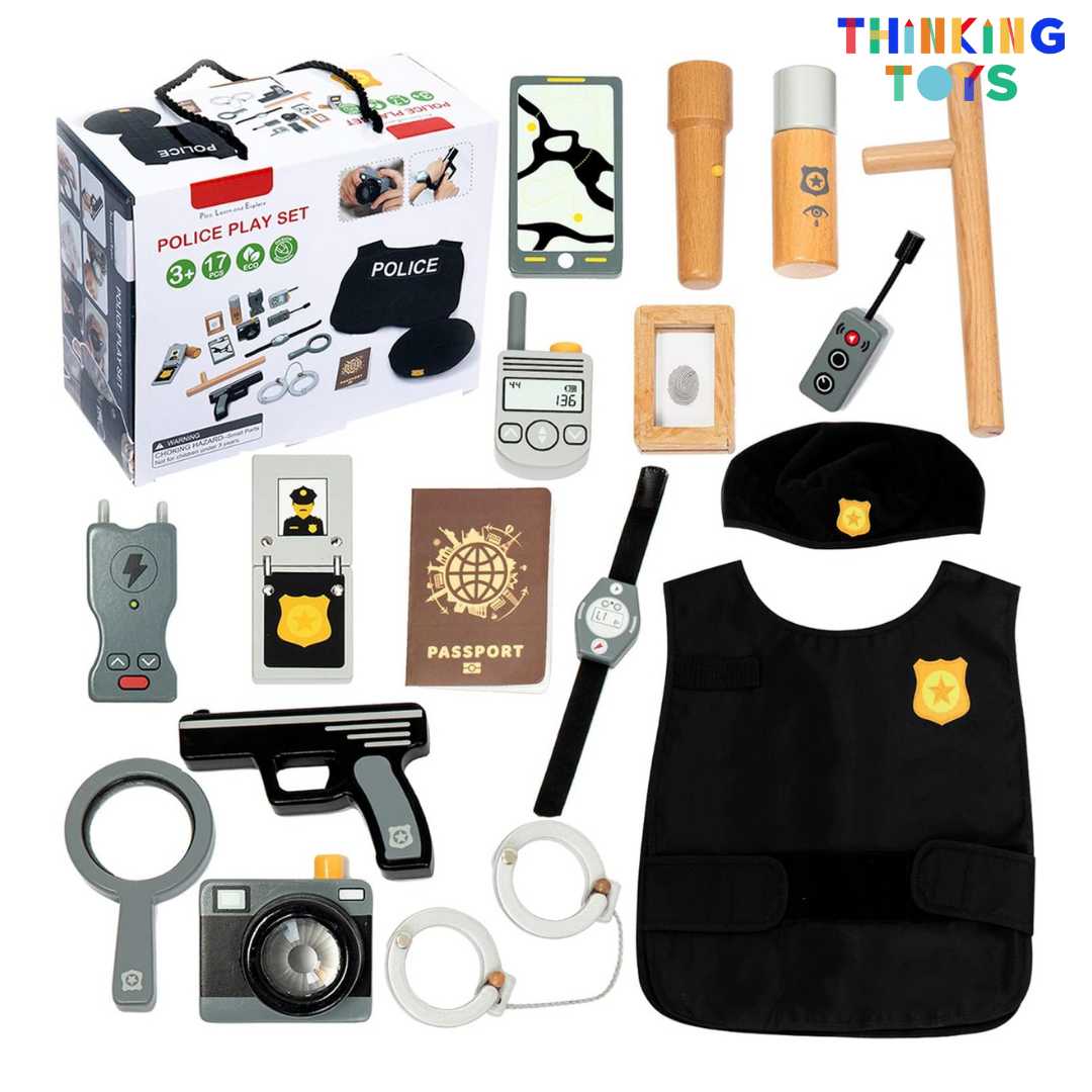 SP013, Police Officer Playset, Promotes hands-on learning of healthy habits through fun pretend cooking activities.