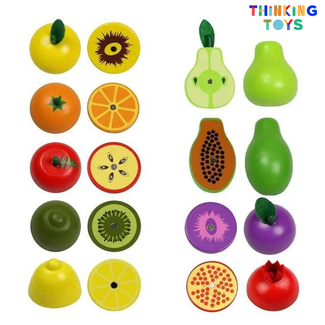SP014, 9-Piece Fruits Slicing Set, Builds motor skills and creativity with interactive pretend food preparation play.
