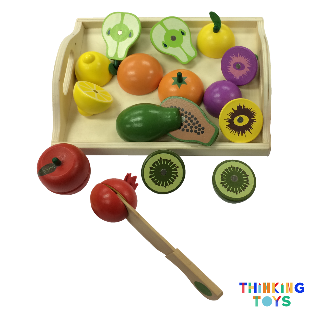 SP014, 9-Piece Fruits Slicing Set, Builds motor skills and creativity with interactive pretend food preparation play.
