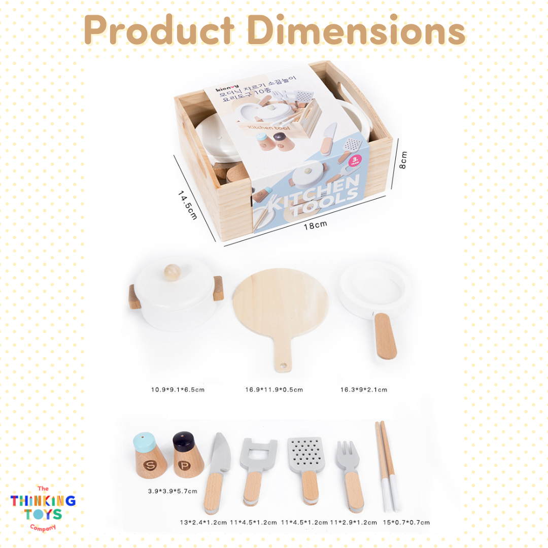SP019, PLAYSHOP Kitchen Tools, Teaches healthy habits through pretend play, boosting creativity and social interaction.