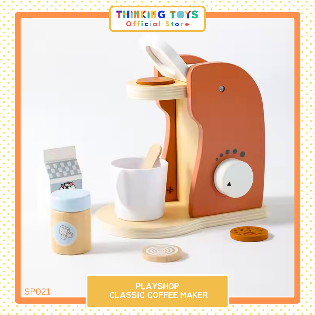 SP021, PLAYSHOP Classic Coffee Maker, Develops imagination and coordination as kids pretend to bake and create recipes.