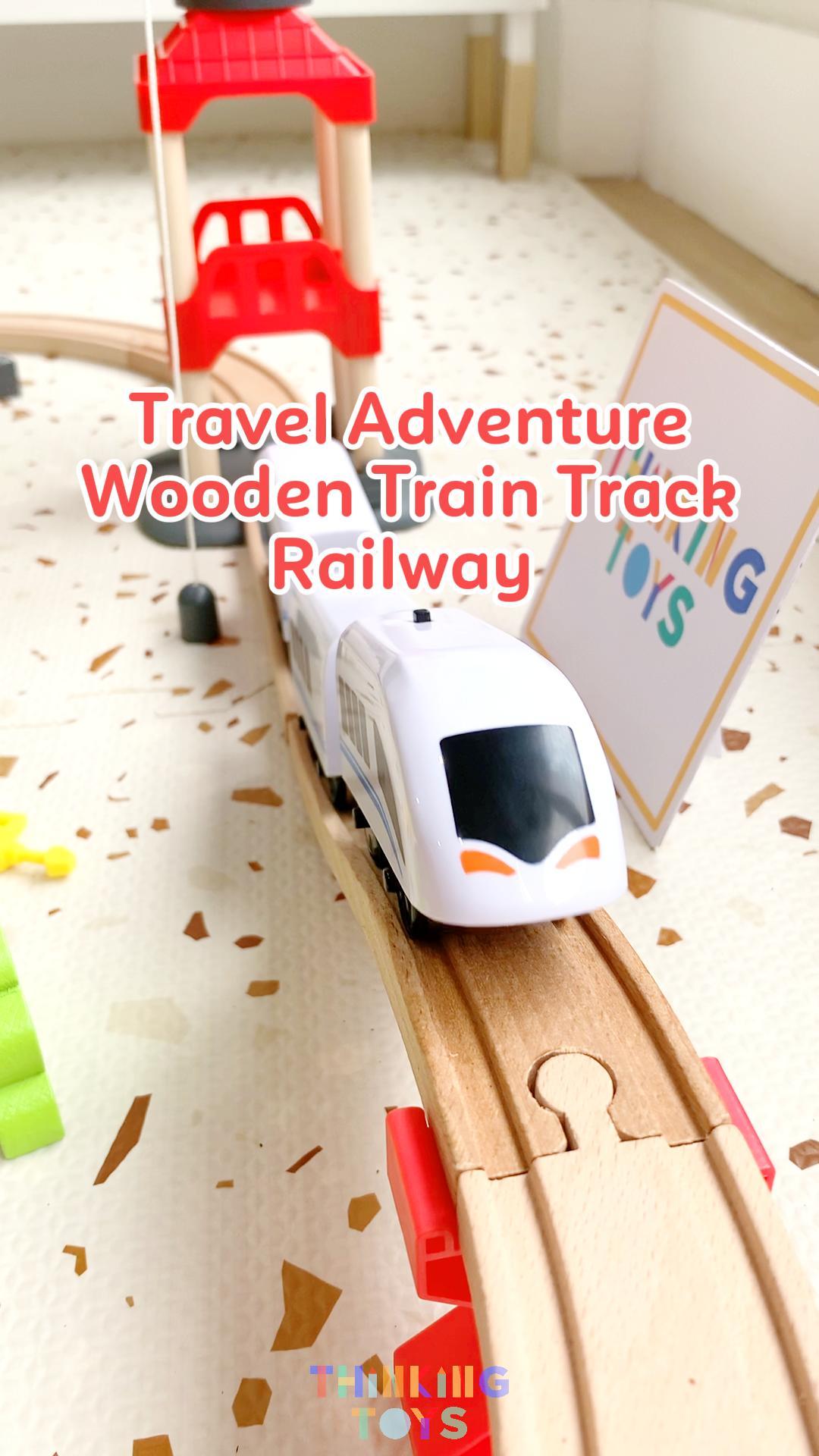 TS001, TYLER Travel Adventure Wooden Train & Track Railway Set, Boosts creativity with multi-level play that enhances imagination and storytelling.