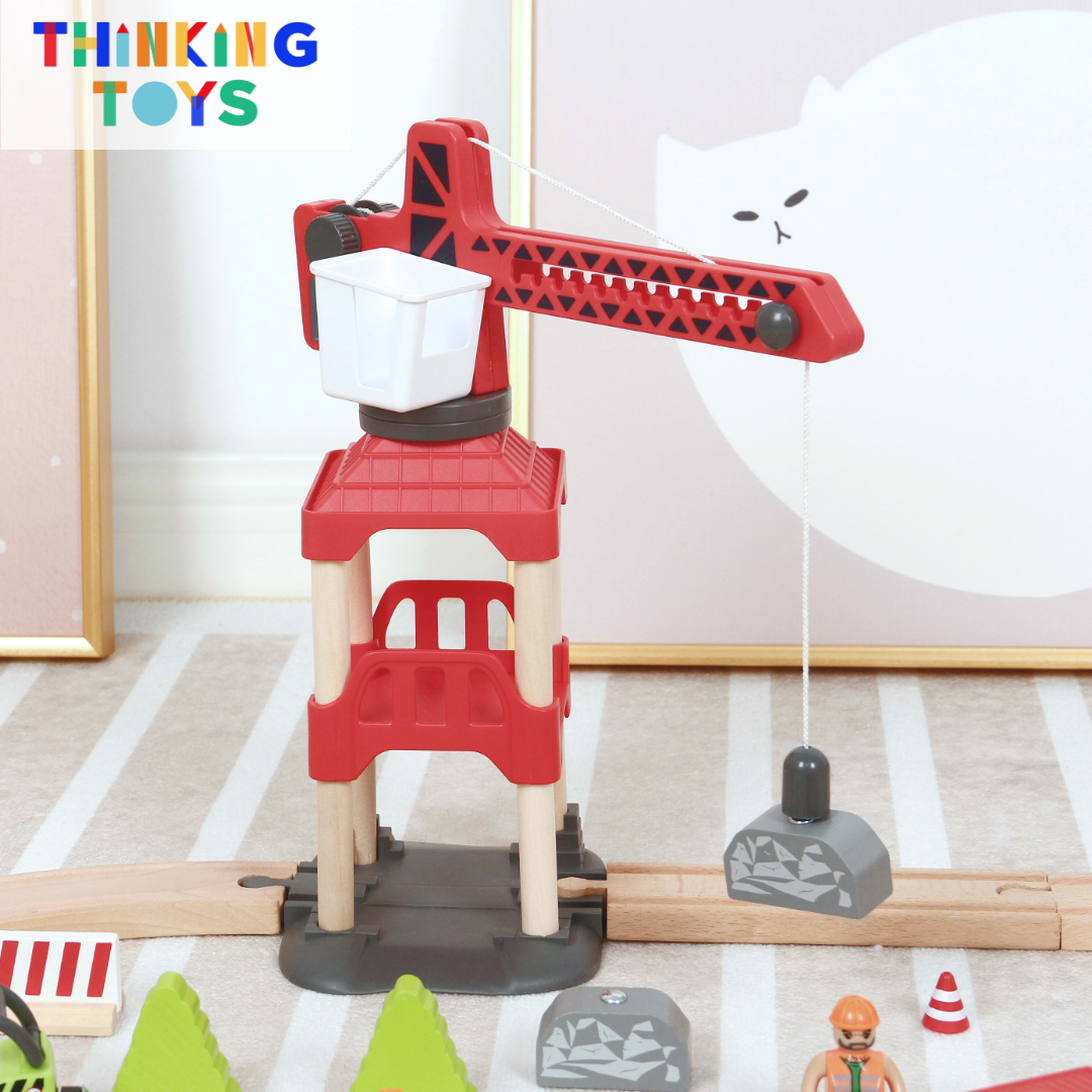 TS001, TYLER Travel Adventure Wooden Train & Track Railway Set, Boosts creativity with multi-level play that enhances imagination and storytelling.