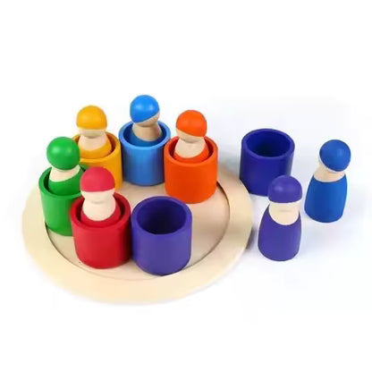 Rainbow Wooden Peg Dolls