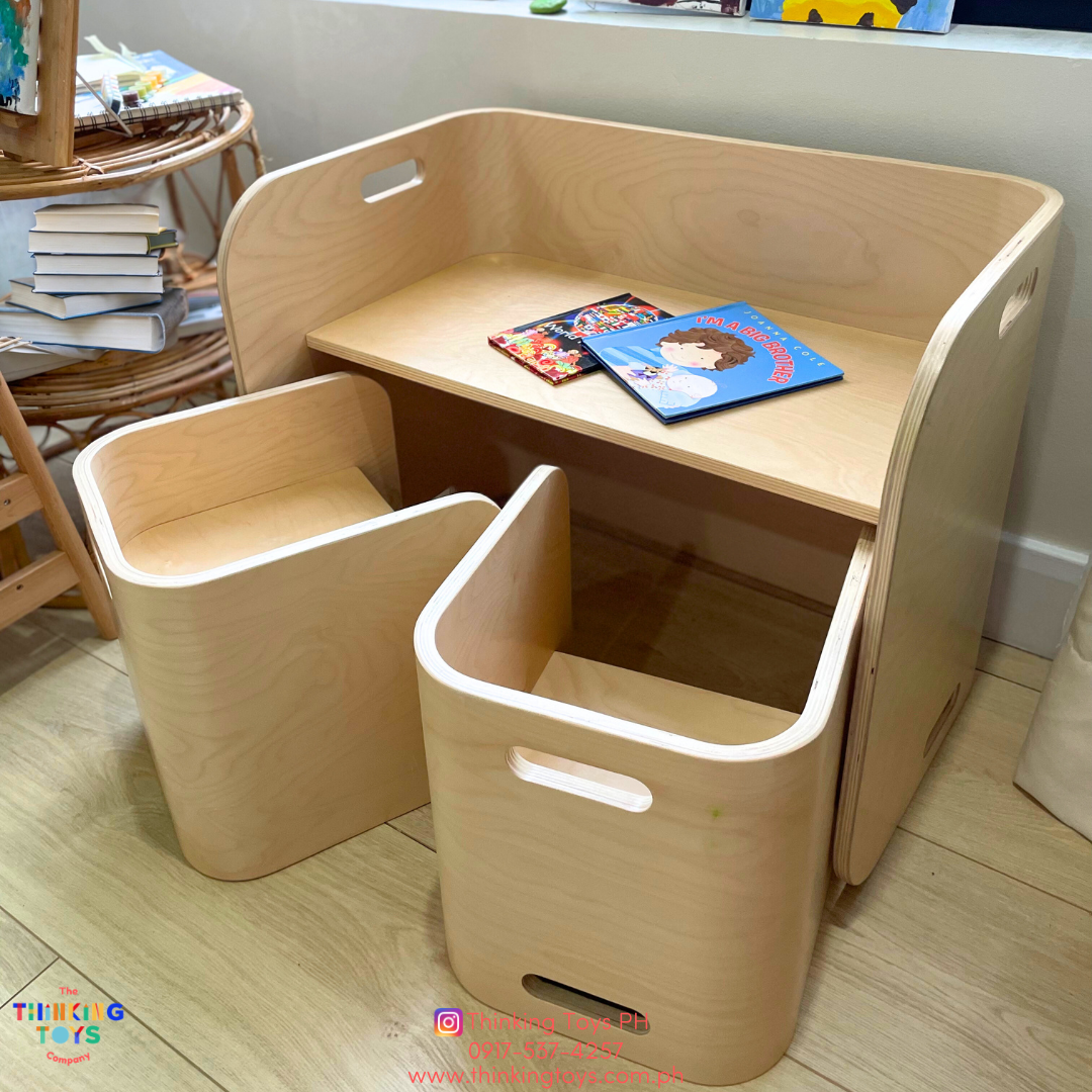 GROW-WITH-U 9-in-1 Montessori Cube Table & Chairs