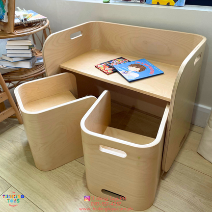 GROW-WITH-U 9-in-1 Montessori Cube Table & Chairs