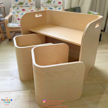 GROW-WITH-U 9-in-1 Montessori Cube Table & Chairs