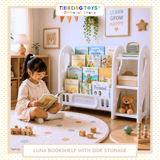Luna Bookshelf With Side Storage