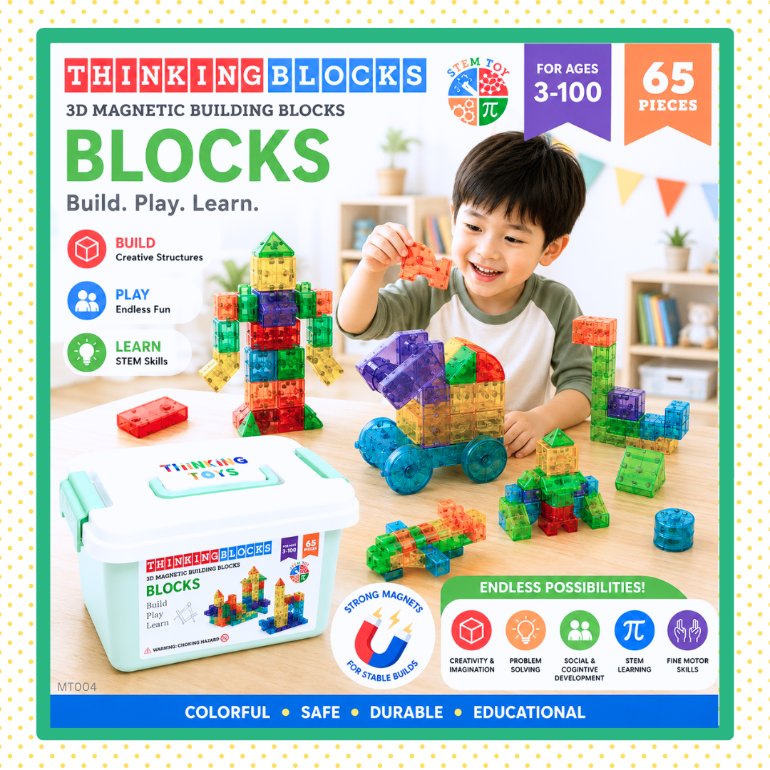 BLOCKS 65-pieces Magnetic Blocks Set
