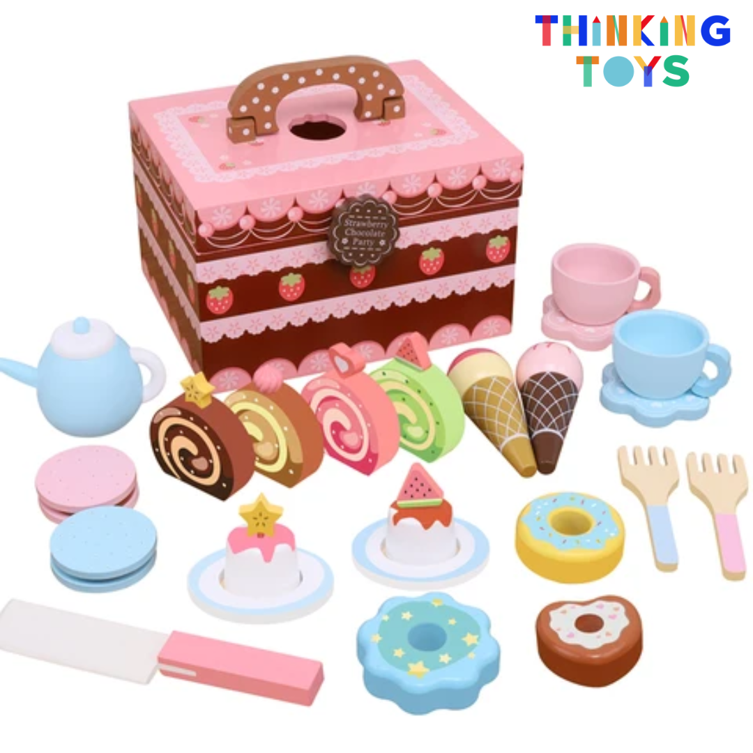 PLAYSHOP Wooden Afternoon Tea Cake and Dessert Playset