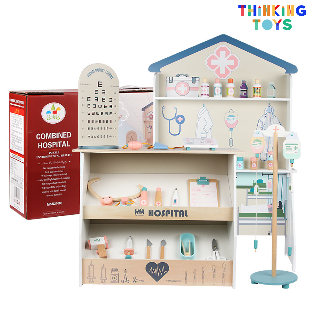 PLAYSHOP Wooden Doctor's Clinic Hospital Playset