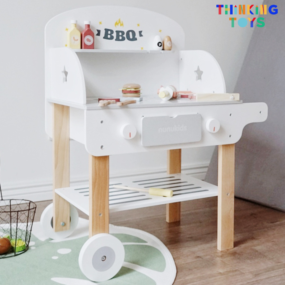 PLAYSHOP Wooden Barbeque Grill Stand Playset