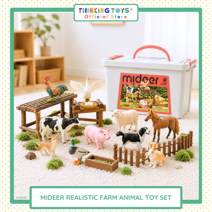 Mideer Realistic Farm Animal Toy Set